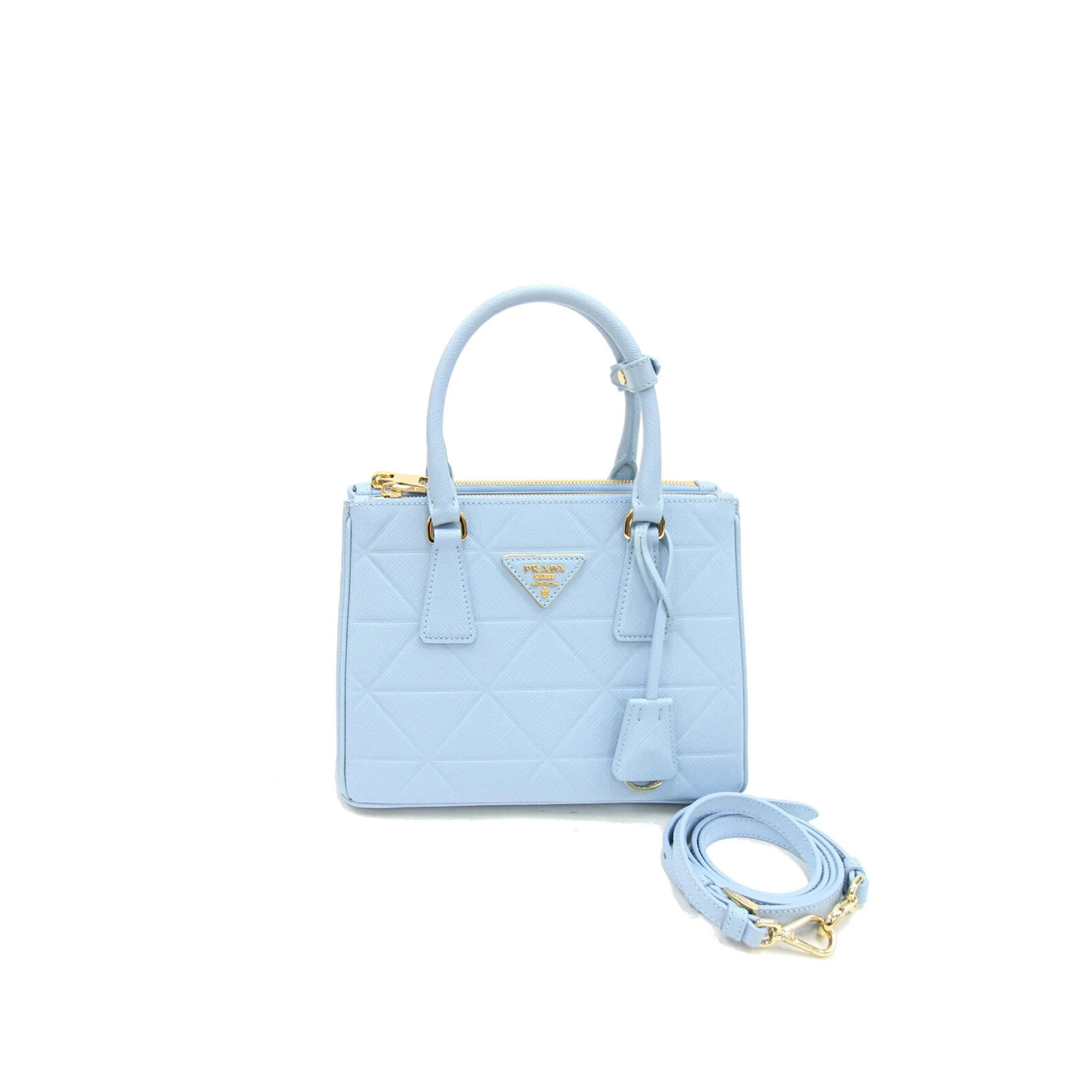 PRADA GALLERIA SMALL HANDBAG LIGHT BLUE 1BA896 (24.5*16.5*11cm)